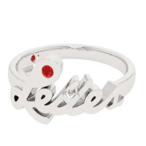White Gold Ruby "Lettes" Ring