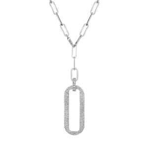 Pavé Longline Link Medallion Lariat