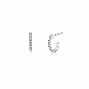 Diamond Huggie Hoop Earrings