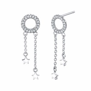 Mini Star Drop Diamond Earrings