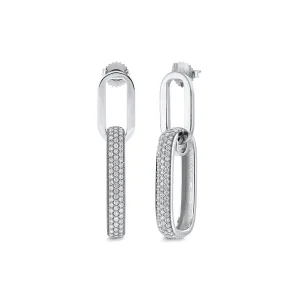 Double Luxe Link Wide Drop Earrings