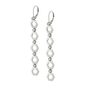 Plain Hex Long Infinity Earrings