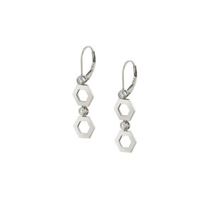 Plain Hex Short Infinity Earrings