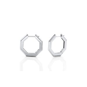 Medium Octave Knifed Hoop Earrings
