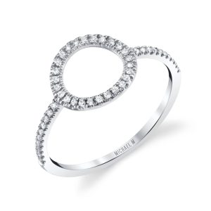 Diamond Open Circle Ring