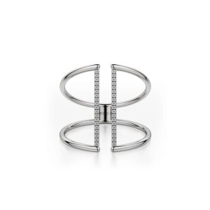 Double Band Diamond Bar Ring