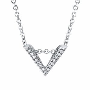 Mini V Diamond Pendant Necklace