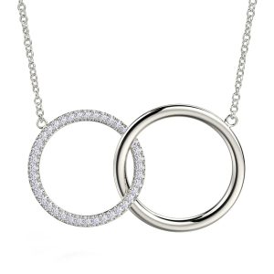 Double Diamond Circle Necklace