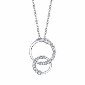 Double Diamond Circle Pendant