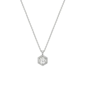 Hex Halo Solitaire Pendant