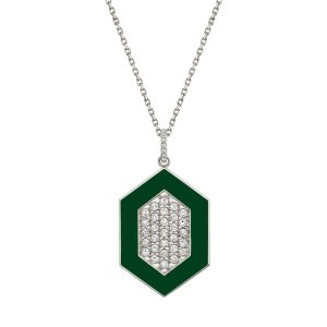 Chroma Pavé Hexagon Pendant