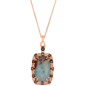 14K STRAWBERRY GOLD DIAMOND AQUAPRASE CANDY PENDAN