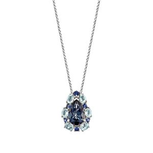 14K WHITE GOLD LONDON BLUE TOPAZ, BLUE TOPAZ, SAPP