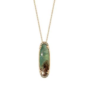 14K STRAWBERRY GOLD DIAMOND AQUAPRASE CANDY PENDAN
