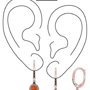 14K STRAWBERRY GOLD DIAMOND FIRE OPAL EARRINGS