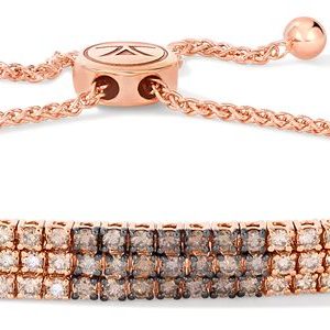 14K STRAWBERRY GOLD DIAMOND  BOLOBRACLT