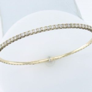 14K YELLOW GOLD DIAMOND  BANGLE