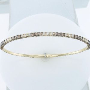 14K YELLOW GOLD DIAMOND  BANGLE