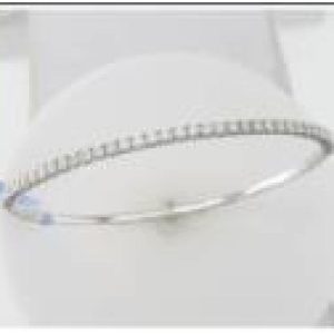 14K WHITE GOLD DIAMOND SAPPHIRE BANGLE