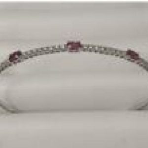14K WHITE GOLD DIAMOND RUBY BANGLE