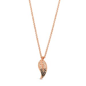 18K STRAWBERRY GOLD DIAMOND  PENDANT