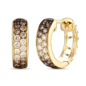 14K YELLOW GOLD DIAMOND  EARRINGS