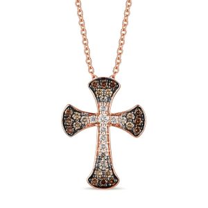 14K STRAWBERRY GOLD DIAMOND  PENDANT