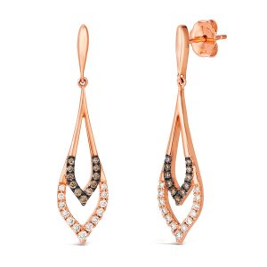 14K STRAWBERRY GOLD DIAMOND  EARRINGS