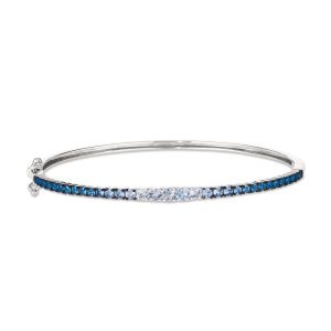 14K WHITE GOLD SAPPHIRE OMBRE, WHITE SAPPHIRE BANG
