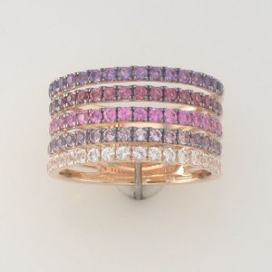 14K STRAWBERRY GOLD AMETHYST, RHODOLITE, PINK SAPP