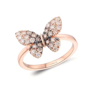 14K STRAWBERRY GOLD DIAMOND  RING
