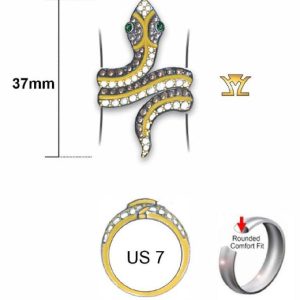 14K YELLOW GOLD DIAMOND EMERALD RING