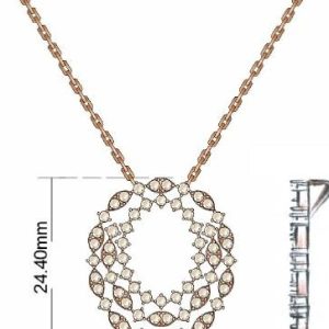 14K STRAWBERRY GOLD DIAMOND  PENDANT