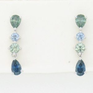 14K WHITE GOLD MONTANA SAPPHIRE EARRINGS