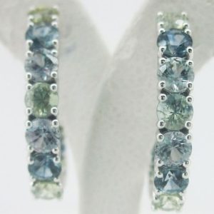 14K WHITE GOLD MONTANA SAPPHIRE EARRINGS