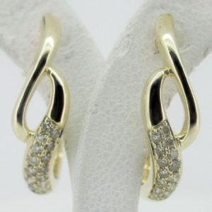 14K YELLOW GOLD DIAMOND  EARRINGS