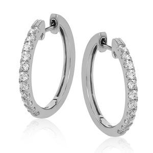Hoop Earring in 18k Gold with Diamonds