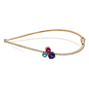 Color Bangle in 18k Gold with Diamonds
