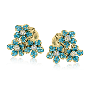 Color Earring in 18k Gold with Diamonds
