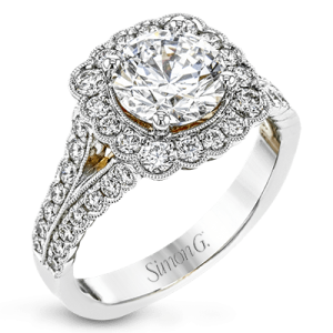 Engagement Ring in 18k Gold with Diamonds
