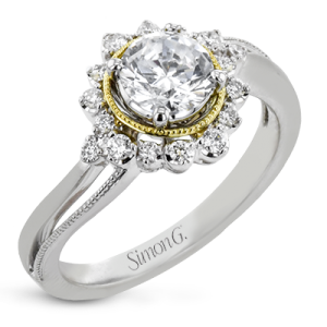 Engagement Ring in 18k Gold with Diamonds
