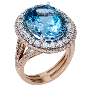 Color Ring in 18k Gold with Diamonds
