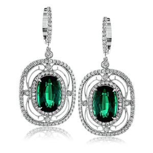 Color Earring in 18k Gold with Diamonds