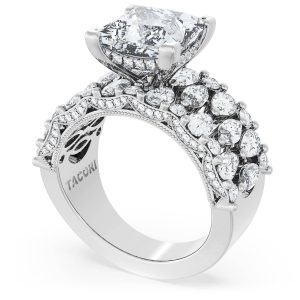 Princess Solitaire Engagement Ring w/ North South Marquise & Pear Band