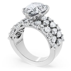 Pear Solitaire Engagement Ring w/ North South Marquise & Pear Band