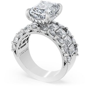 Emerald Solitaire Engagement Ring w/ Emerald & Pear Band