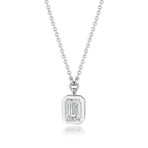 Emerald Cut Diamond Necklace