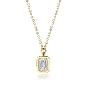 Emerald Cut Diamond Necklace