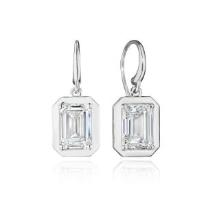 Emerald Diamond French Wire Earring