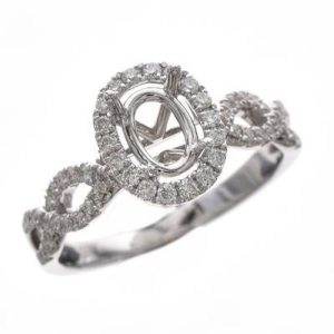 PLATINUM & 14K WHITE GOLD DIAMOND GREEN TOURMALINE